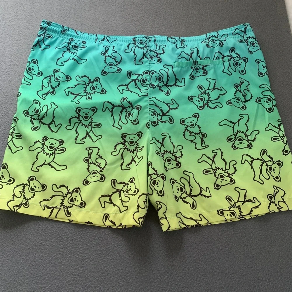 Grateful Dead Dancing Bears Swim Trunks Shorts Mens 3XLB Big Tall Gradient Ombre